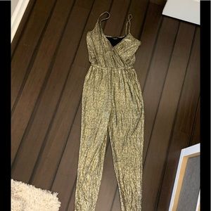 Top shop Gold Shimmer Jumpsuit size 6